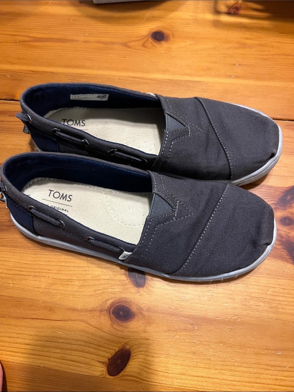 TOMS Men's Charcoal Slip-On Canvas Loafers